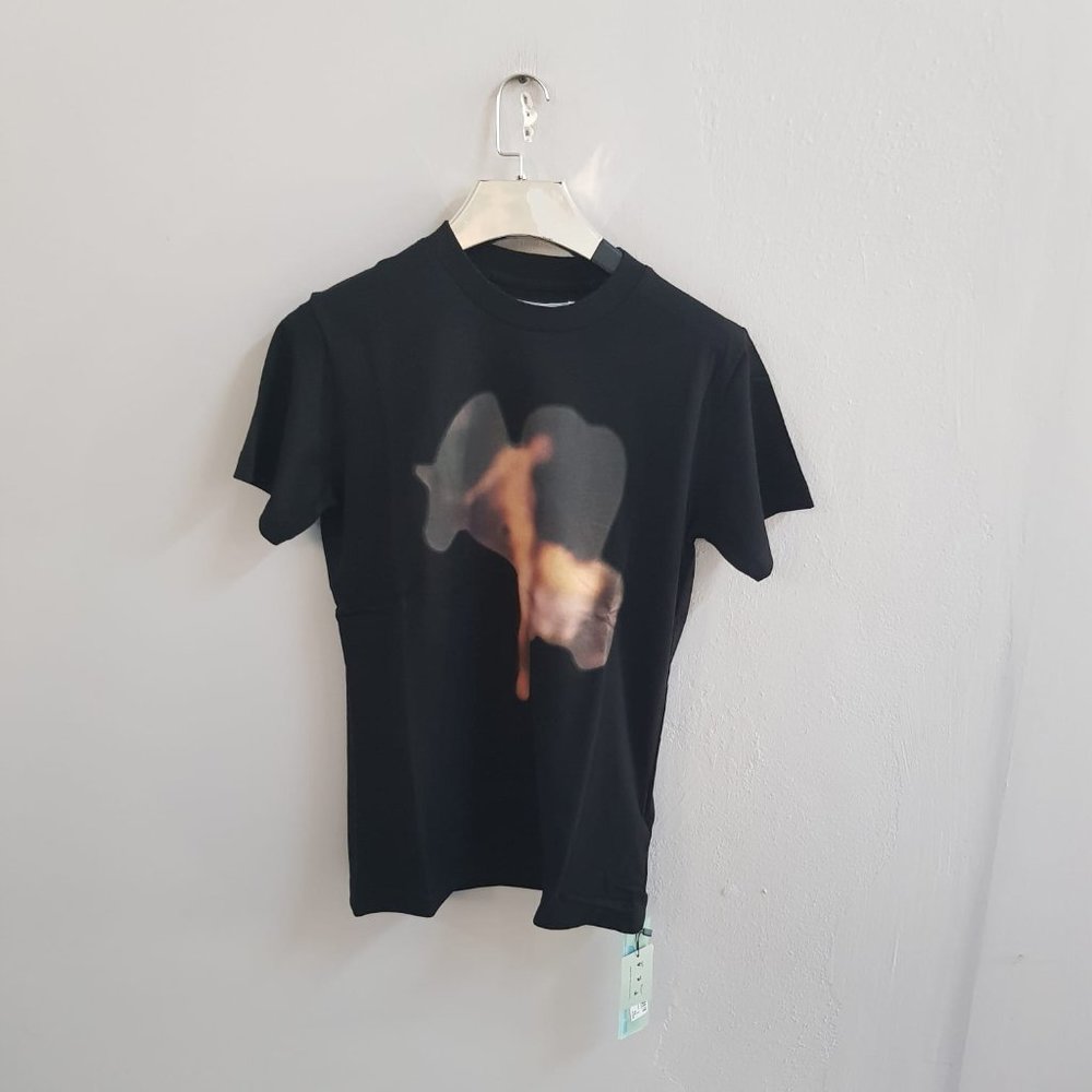 Off-White Black T-Shirt With Figure Arrows Printed